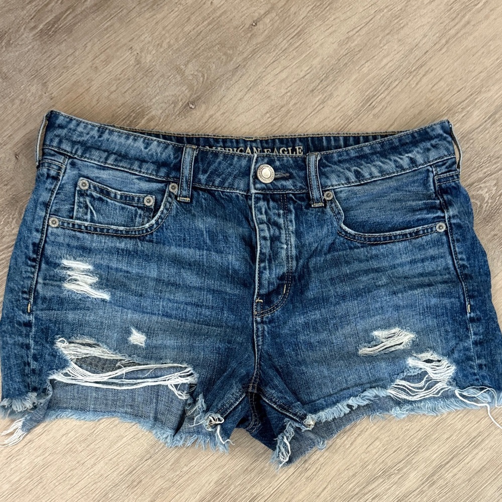 American Eagle Outfitters Distressed Blue Jean Shorts